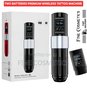 Two Batteries Premium Rechargeable Wireless Tattoo Machine Cordles Gun