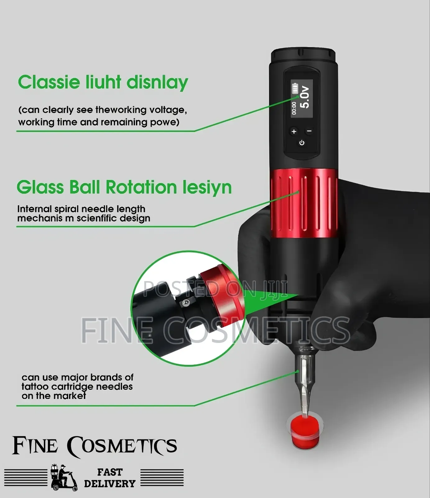 Rechargeable Cordless Tattoo Machine Wireless Microblading Makeup Gun