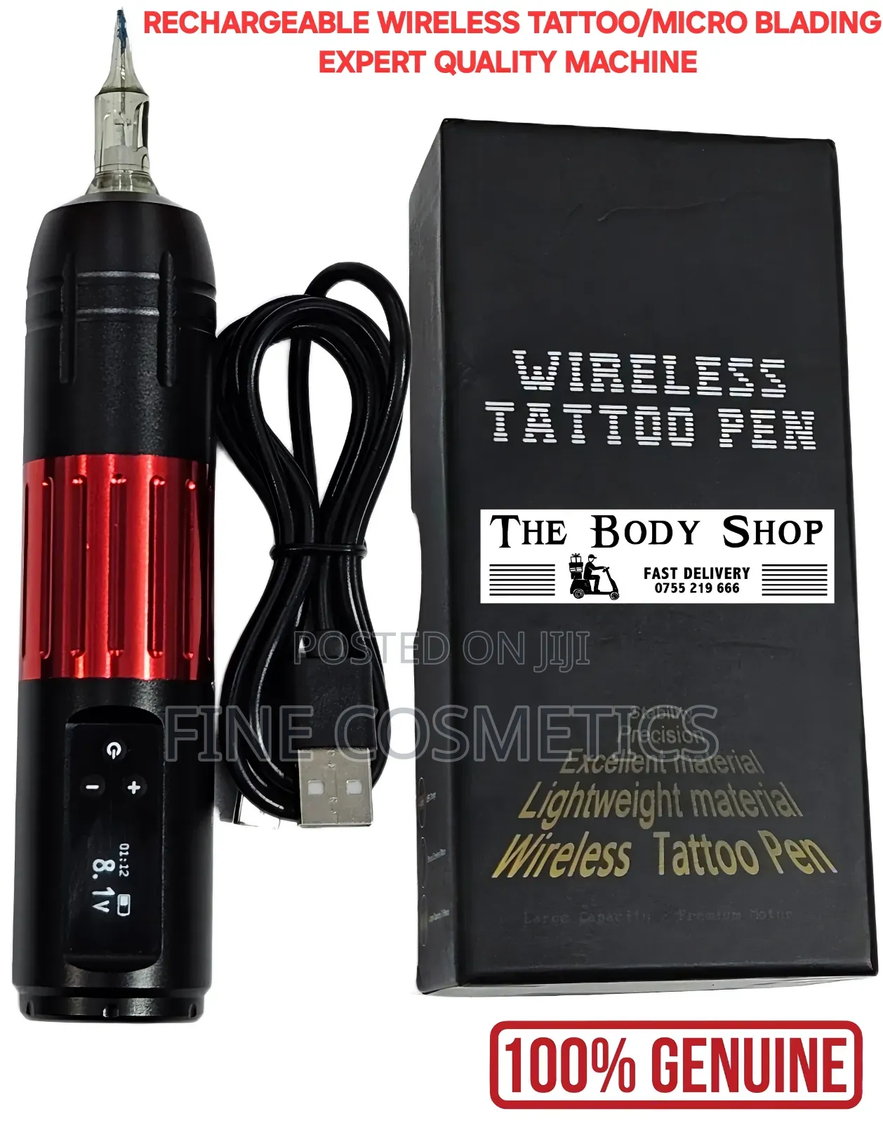 Rechargeable Cordless Tattoo Machine Wireless Microblading Makeup Gun