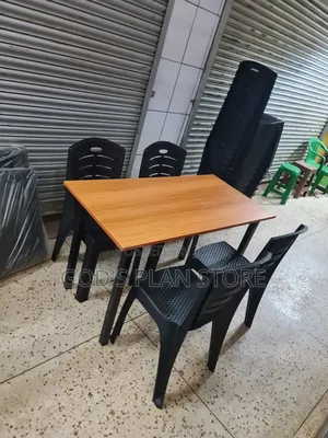 Ratten Wooden Foldable Dining Table and Chairs