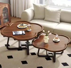 2 in 1 Centre Table in Mahogany and Black Stands