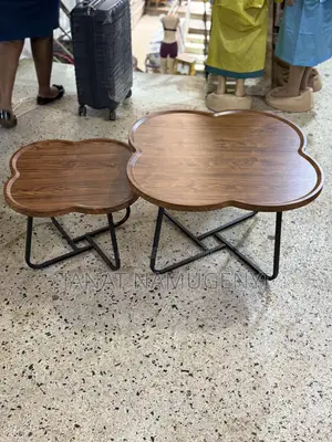 2 in 1 Centre Table in Mahogany and Black Stands