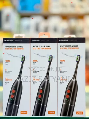 Porodo Lifestyle Water Floss,Sonic Electric Toothbrush 25days Battery