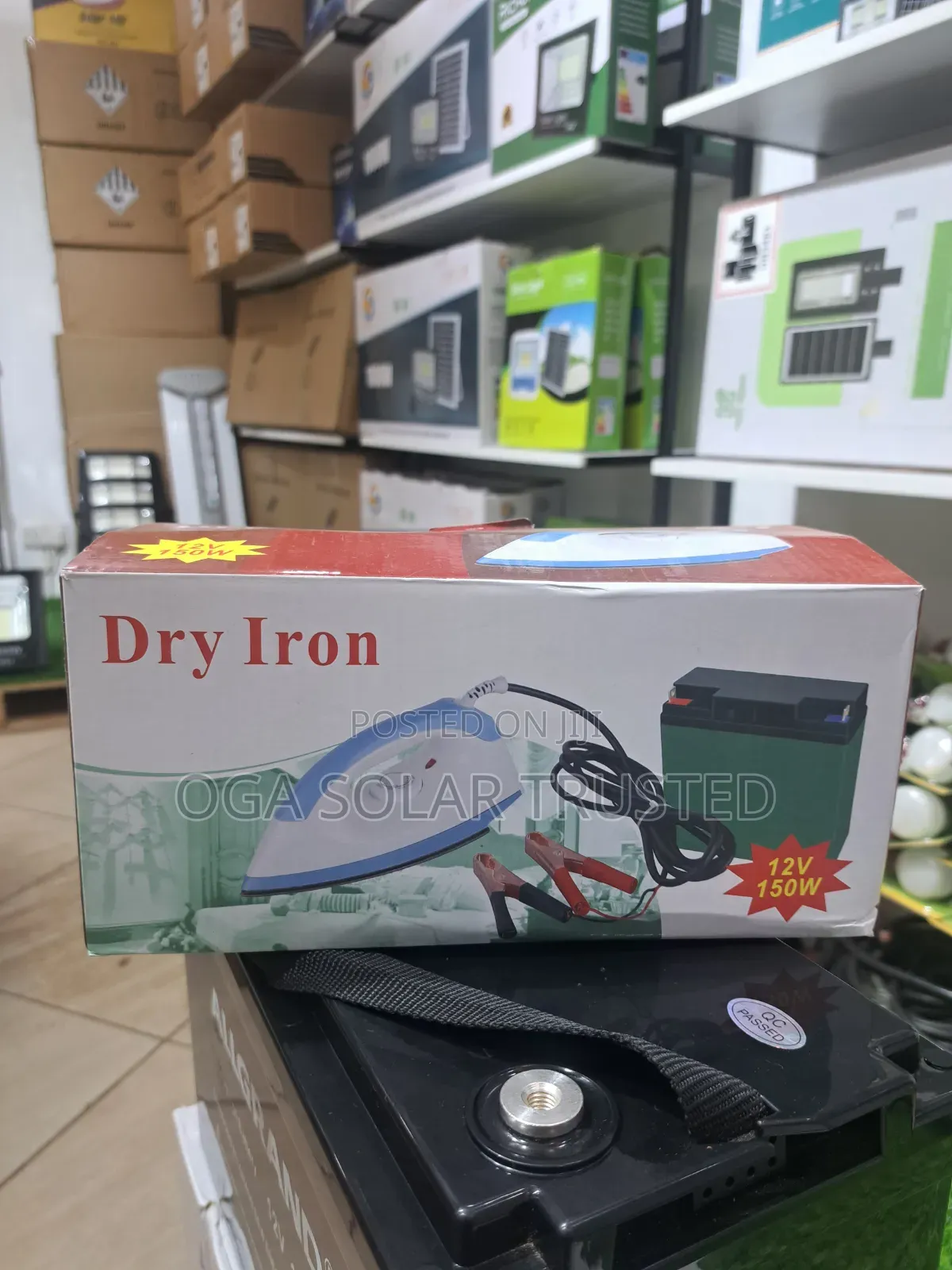 Battery Dry Iron 150watts 12v