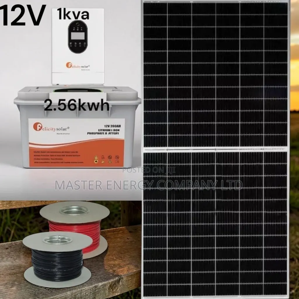 2.56kwh 12v and 1kva 12v Solar System Kit
