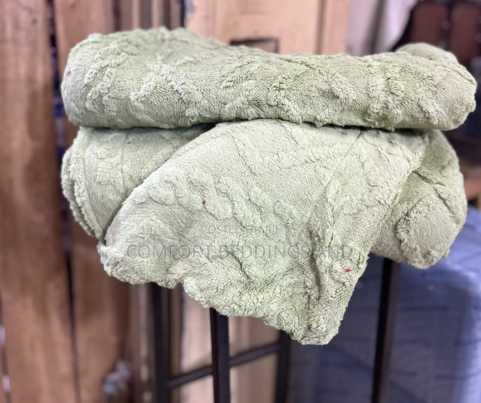 Textured Soft Blankets Green
