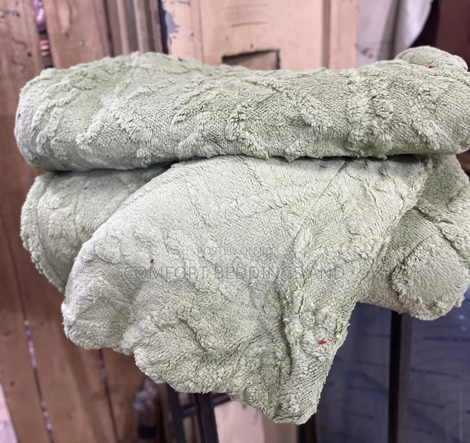 Textured Soft Blankets Green