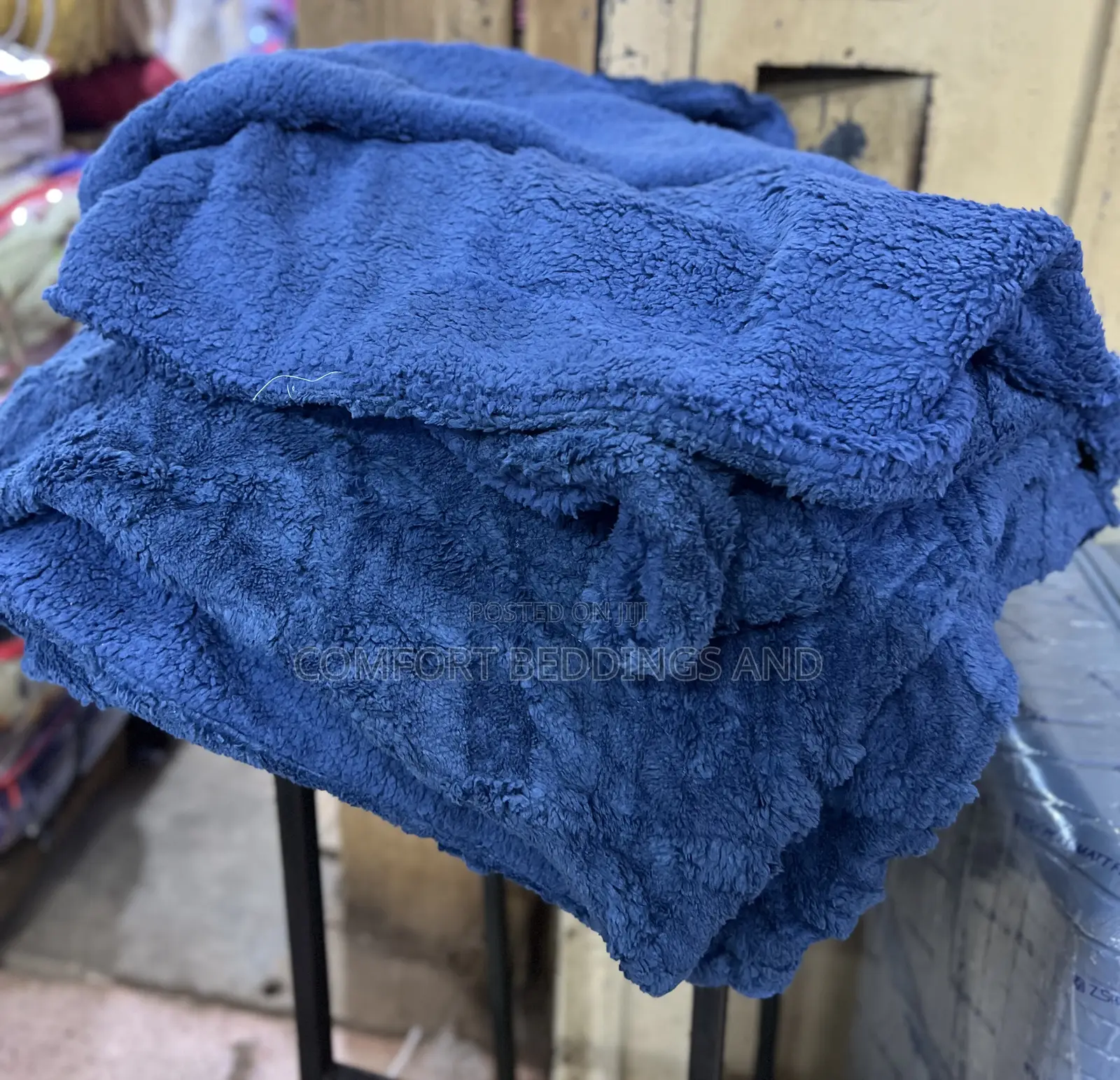 Textured Soft Blankets Blue
