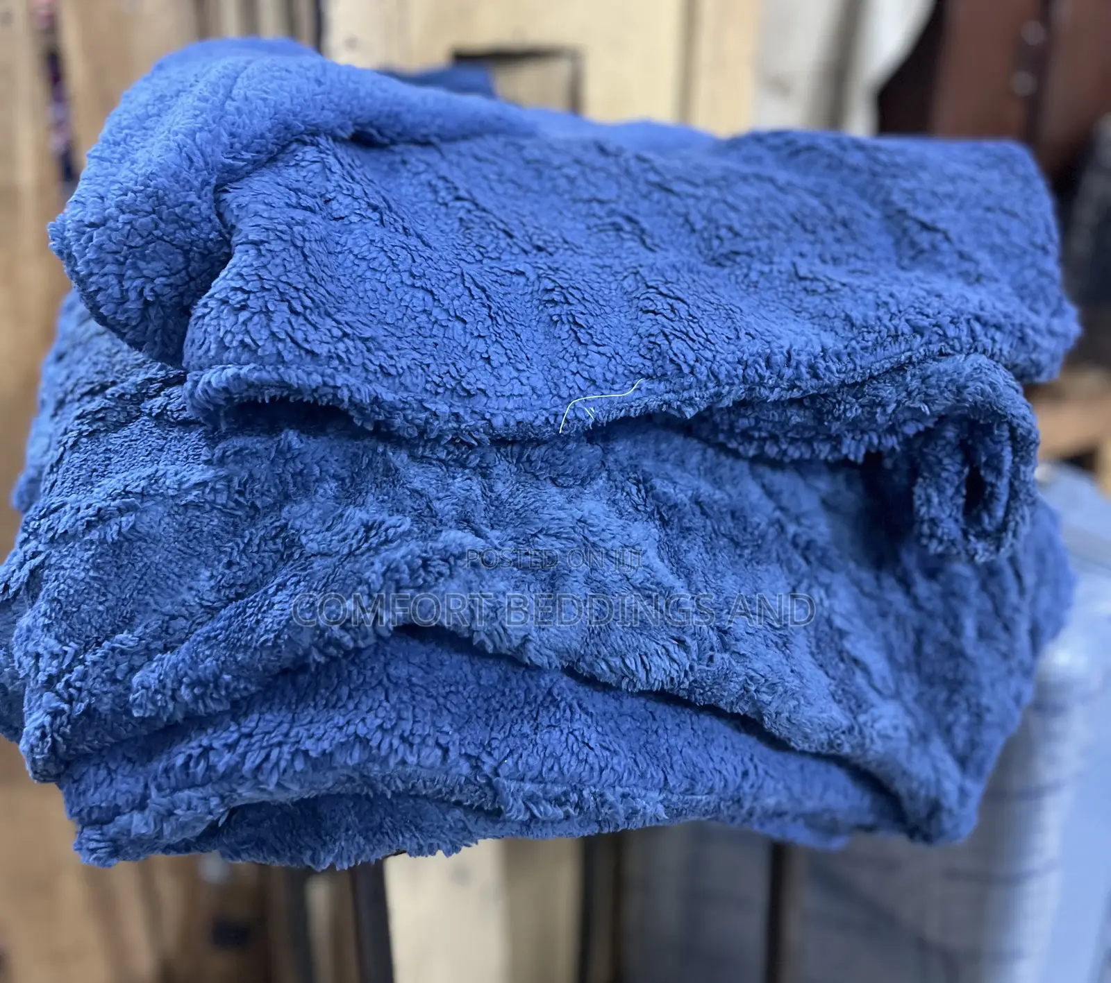 Textured Soft Blankets Blue