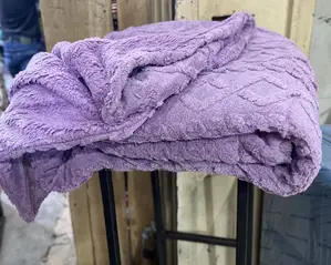 Textured Soft Blankets Purple