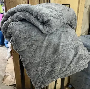 Textured Soft Blankets Gray