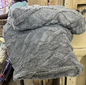 Textured Soft Blankets Gray