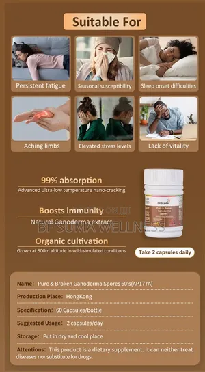 Pure and Broken Garnoderma Spore (60 Capsules)
