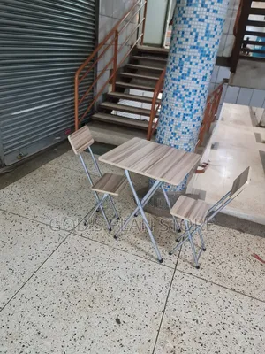 Elevated Wooden Foldable Reading Table and Chairs Set