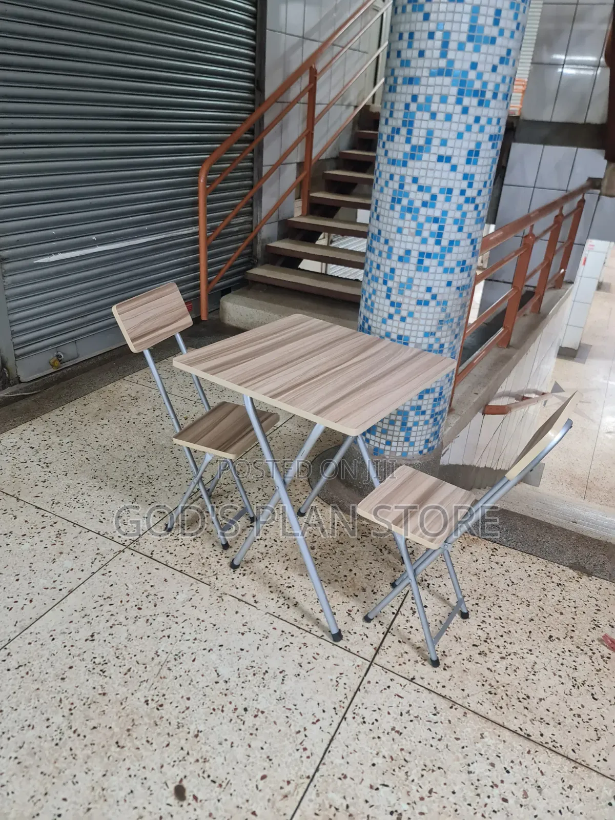 Elevated Wooden Foldable Reading Table and Chairs Set
