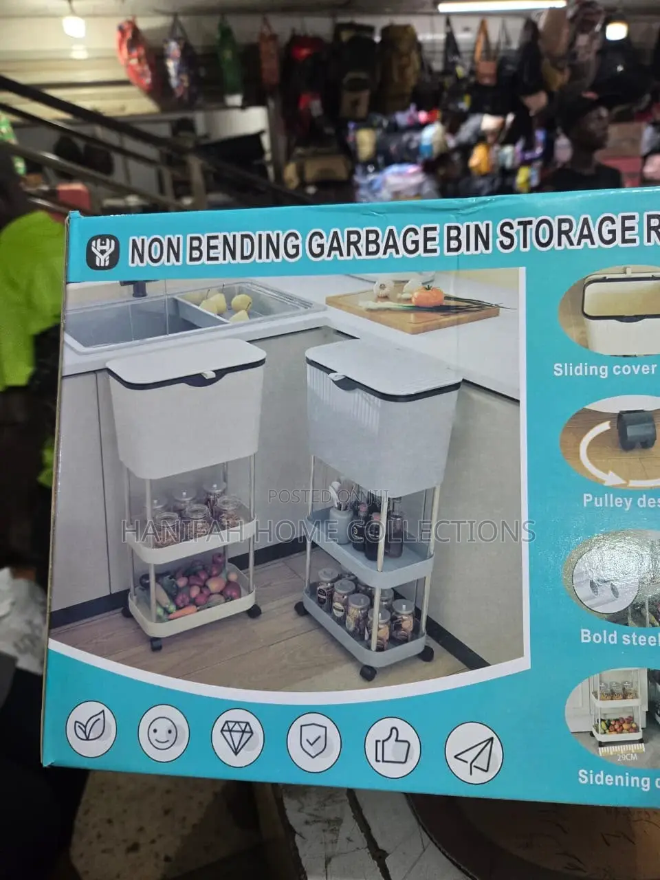Non Bending Garbage Bin Storage