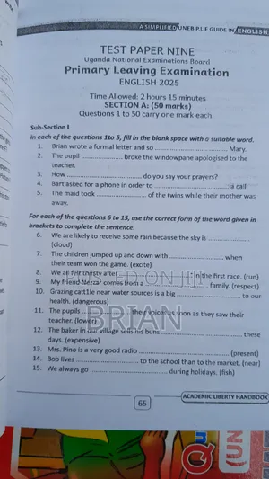 English Uneb Past Papers