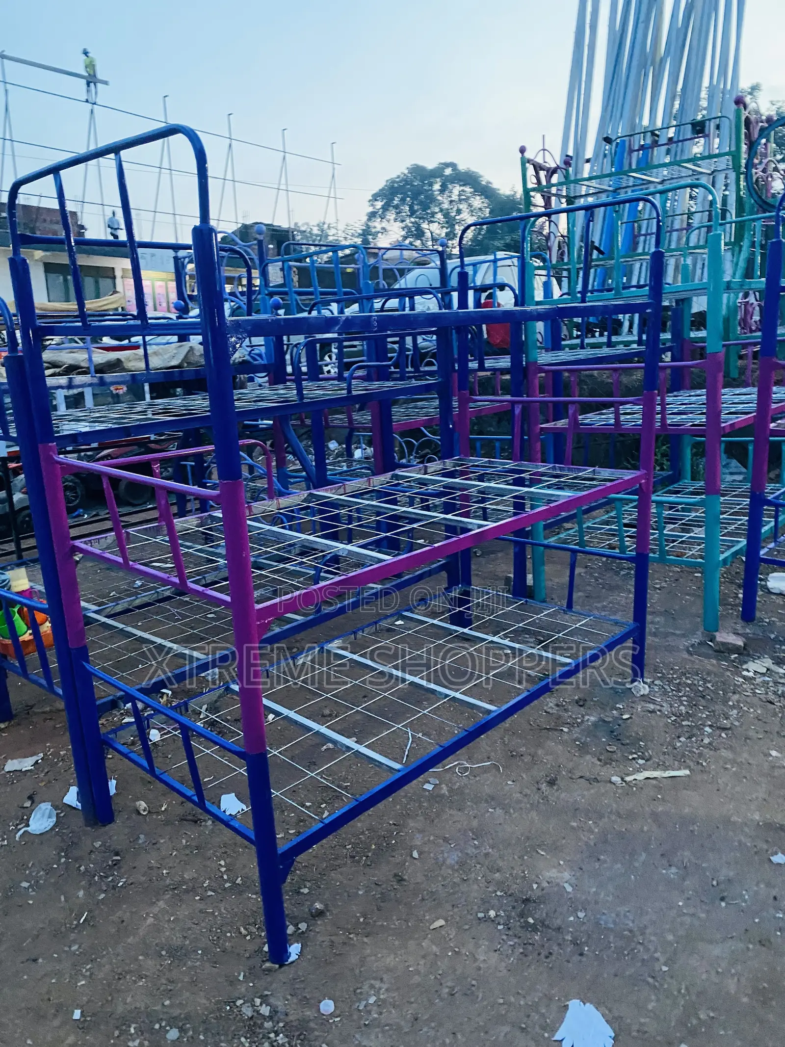 Climbing Ladder-Net Holder Decker Bed /Metallic , Full Set
