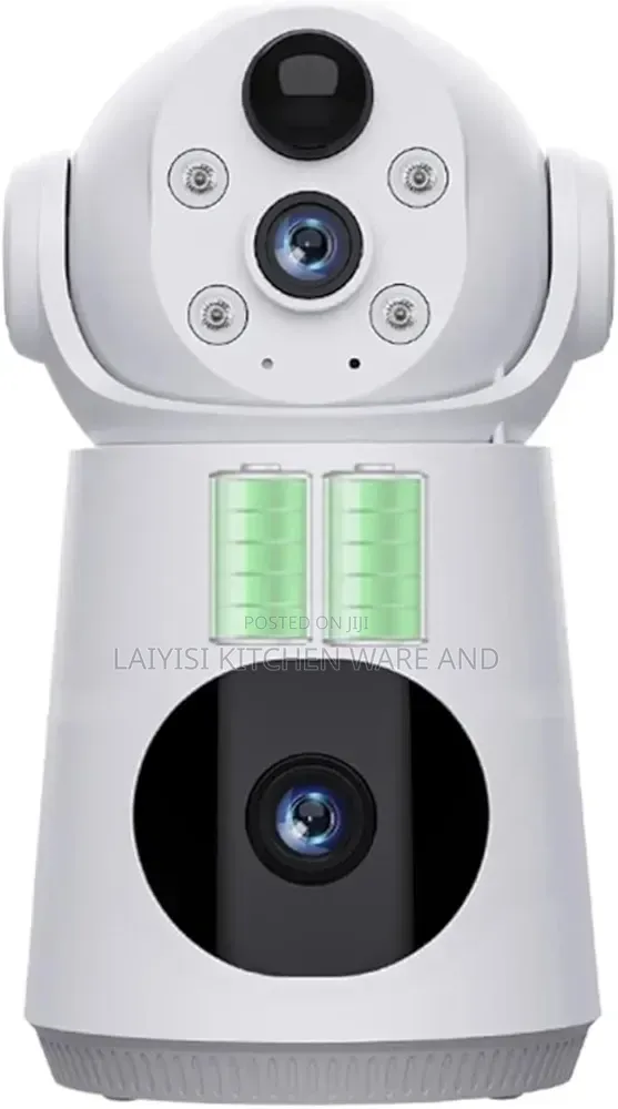 Dual Lens Rotating Smart Security Camera Battery Operated Rechargeable