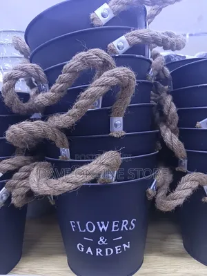 Flowers Garden Metallic Pot Bucket