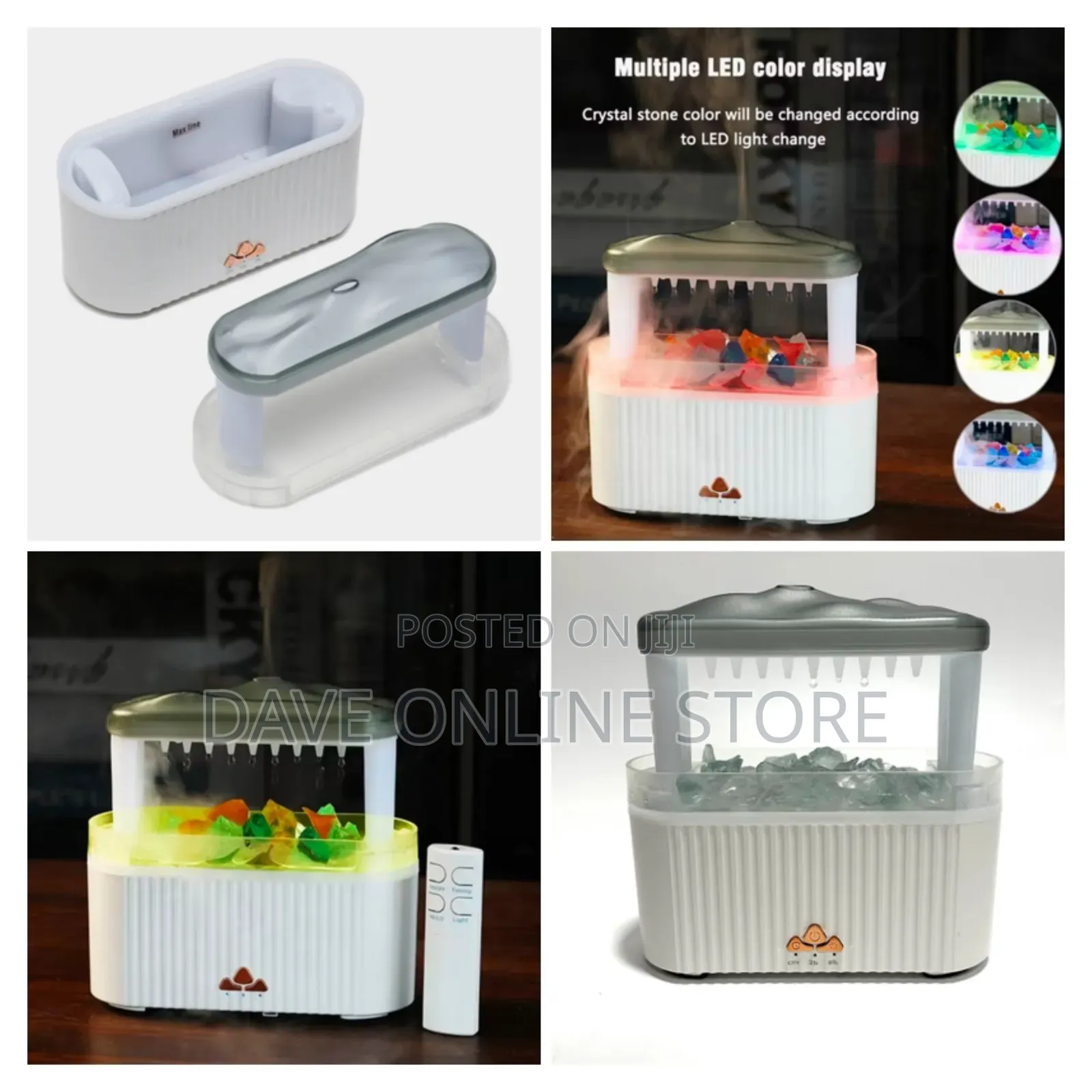 Aromatherapy Rain Cloud Humidifier + Raindrop Effect | Crystal Lights