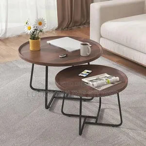 Table Set of 2 Nesting Round End Table