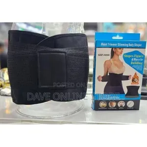 Waist Trainer Belt Cincher Trimmer - Slimming Body Shaper Belt (Black)