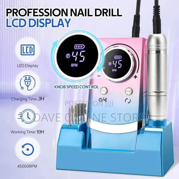 Professional 45000rpm Electric Nail Drill Kit