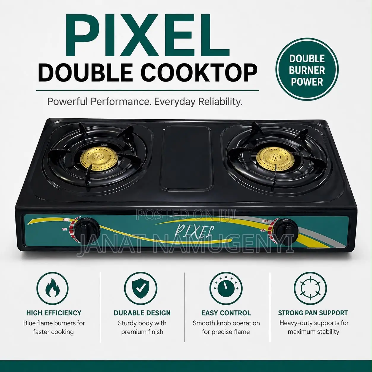 Pixel Double Gas Burner Cooktop