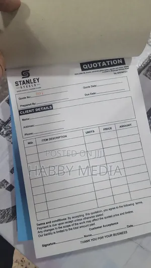 Custom Reciept Book, Quotation Books, Invoices, Purchases Orders Books