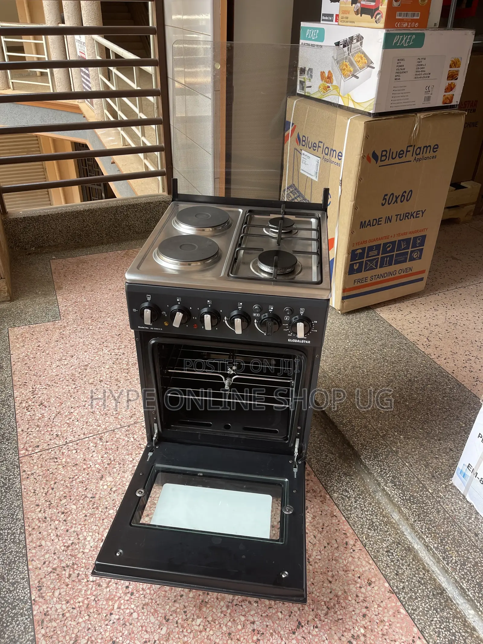 2 Hotplates/2 Gas,Full Electric Oven With Roast Rod Globalstar Cooker