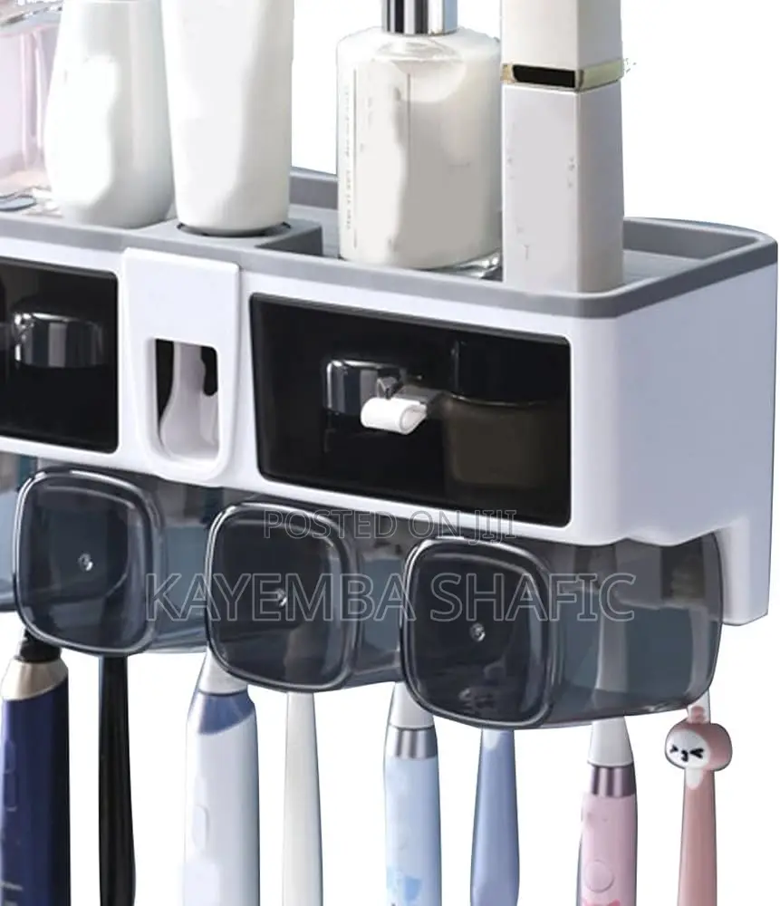 Wall-Mounted Toothbrush Holder and Automatic Toothpaste Dispenser