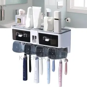 Wall-Mounted Toothbrush Holder and Automatic Toothpaste Dispenser