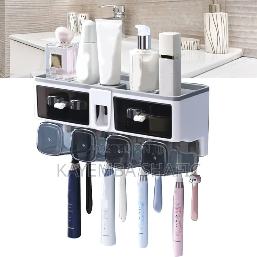 Wall-Mounted Toothbrush Holder and Automatic Toothpaste Dispenser