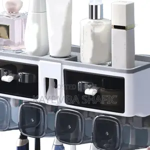 Wall-Mounted Toothbrush Holder and Automatic Toothpaste Dispenser