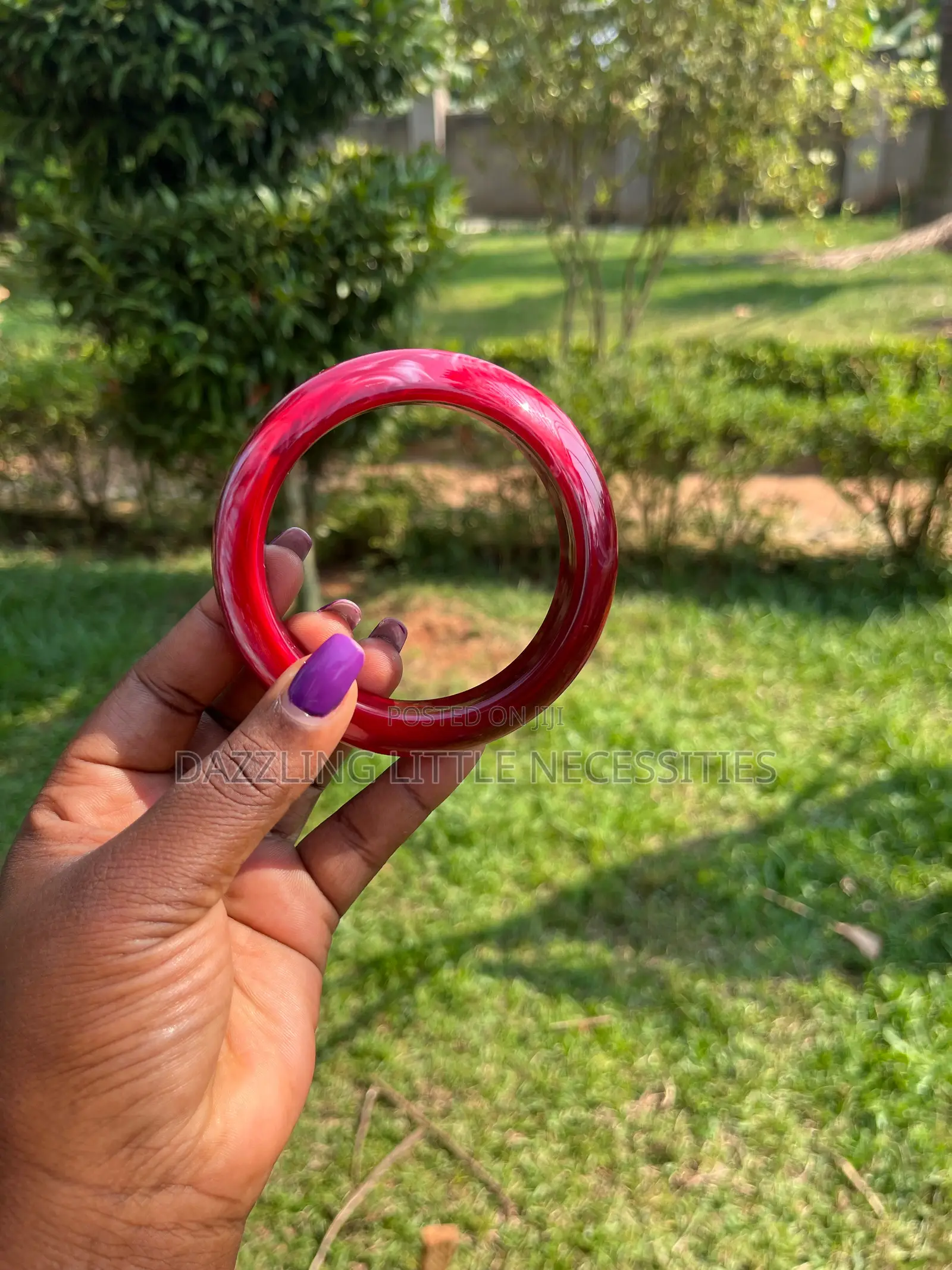 Maroon Swirl Acrylic Bangle