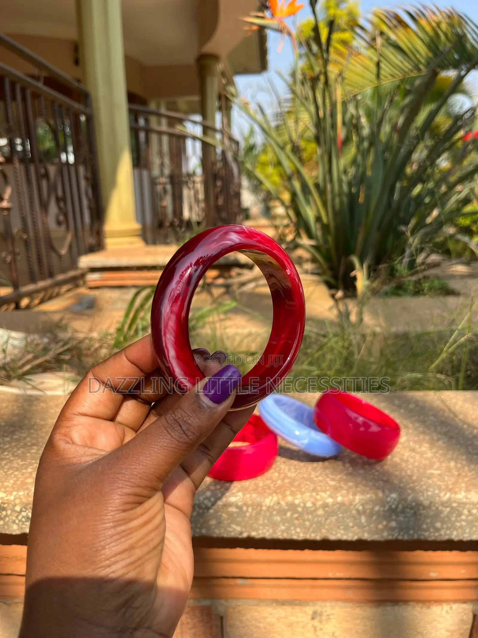 Maroon Swirl Acrylic Bangle