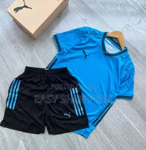 Original Plain Jersey Kit for Teams Blue Colour