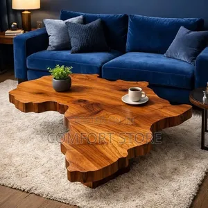 Mahogani Wooden Center Table Map of Africa Design