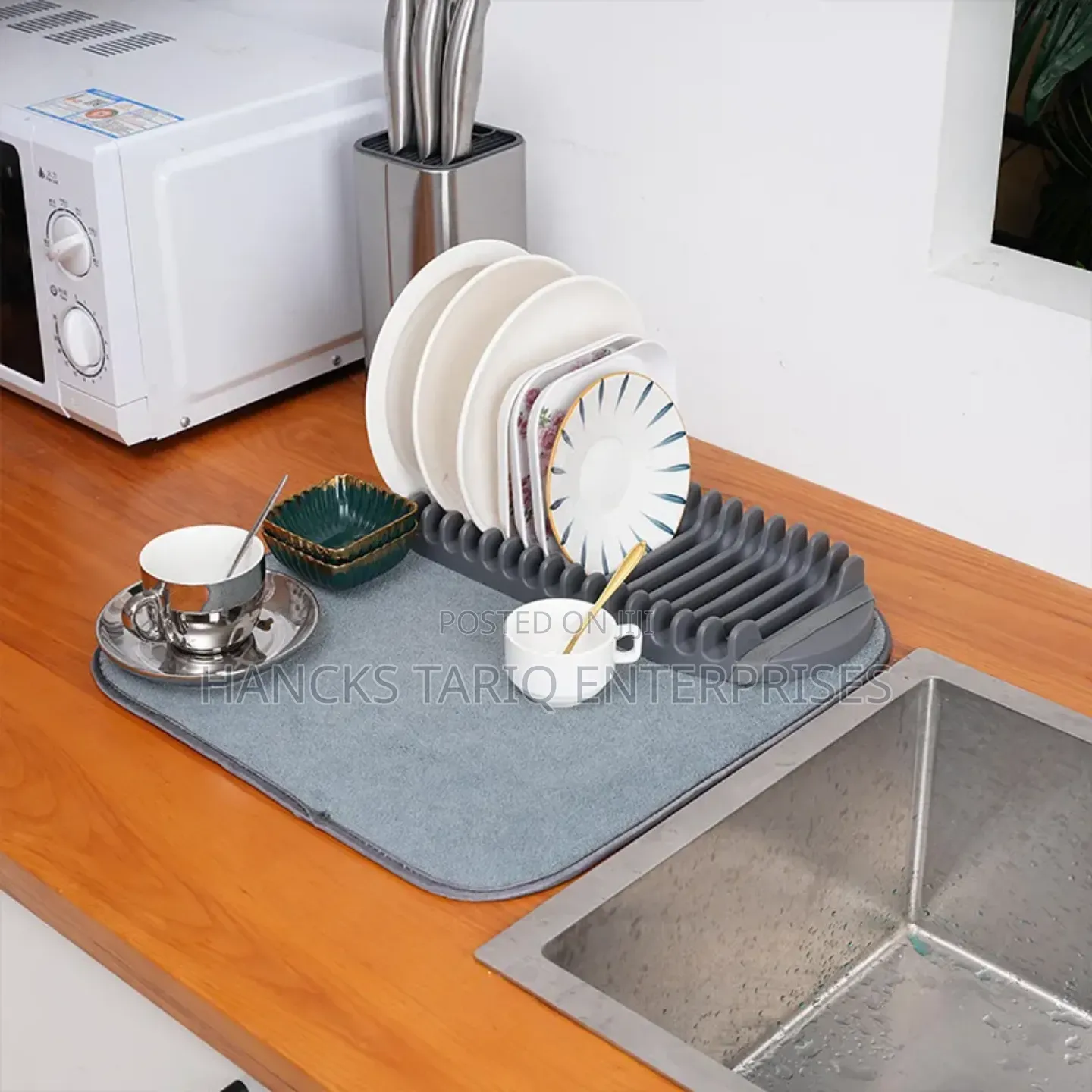 ​Absorbent Dish Drying Mat With Plate Rack