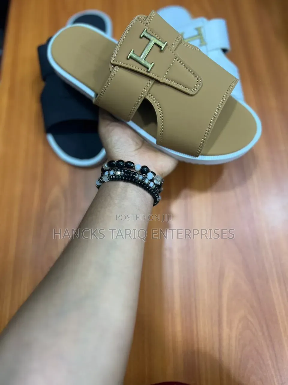 Men's Designer-Style 'H' Logo Slides
