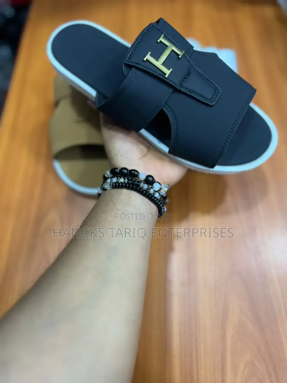 Men's Designer-Style 'H' Logo Slides