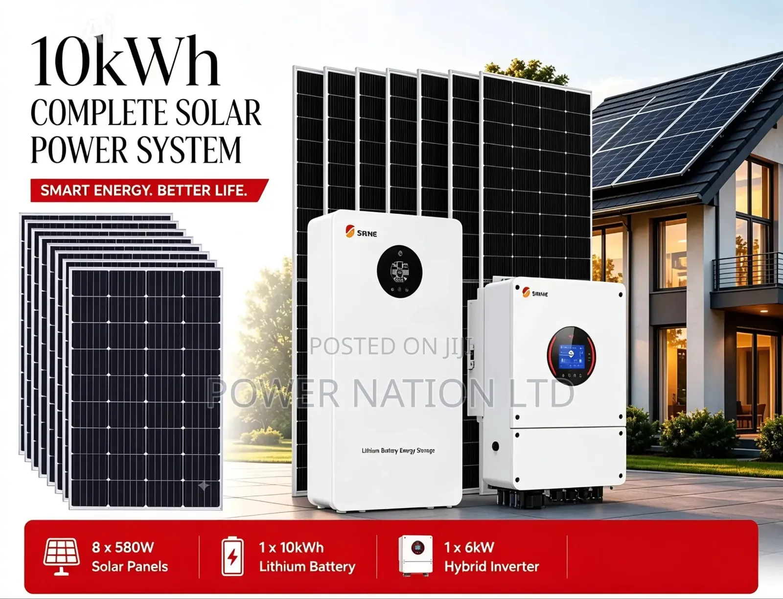 10kwh Comboindia 48v Lithium/Hybrid Solar System Full Kit