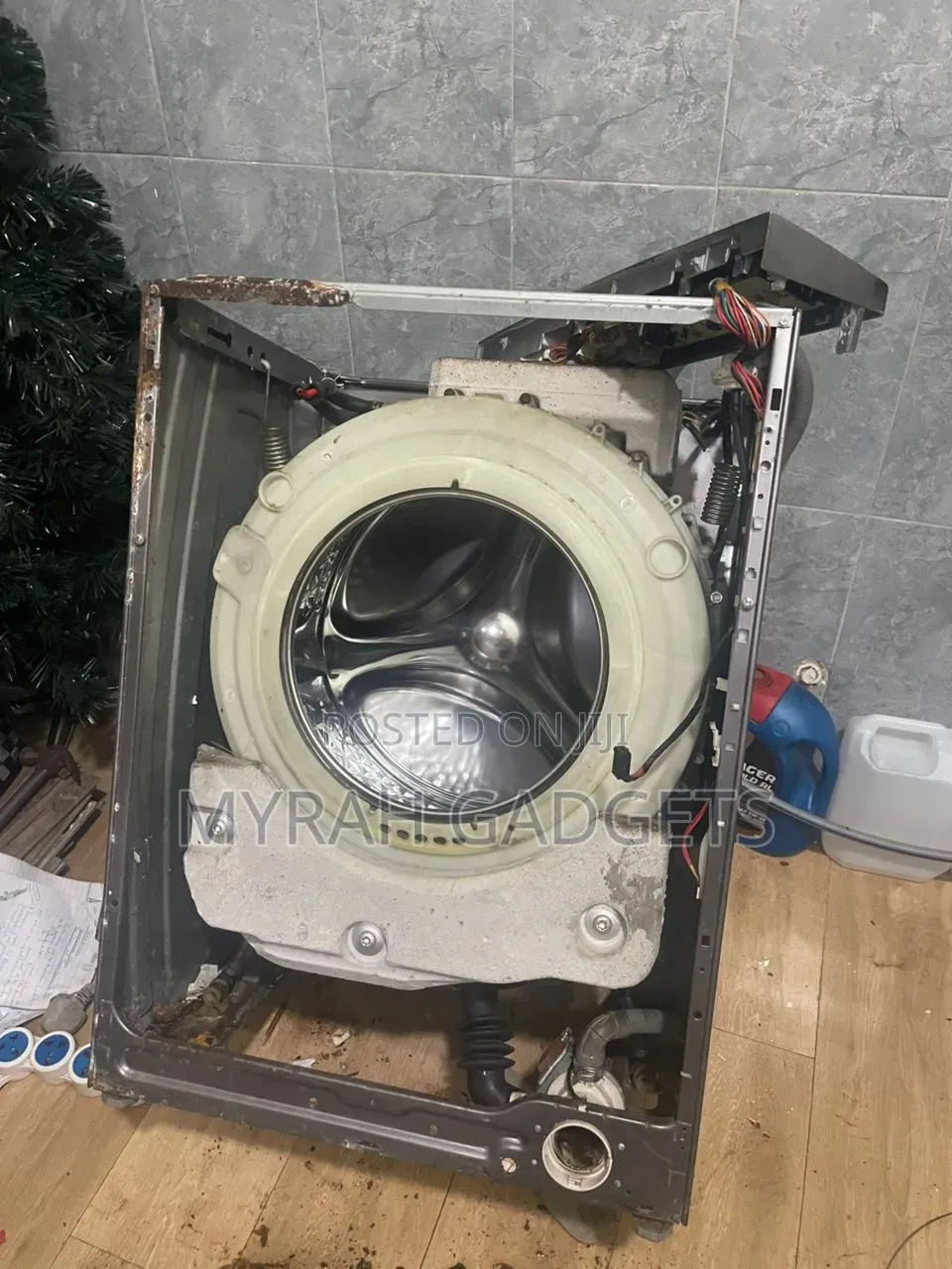 Completely Disassembled Front-Load Washing Machine