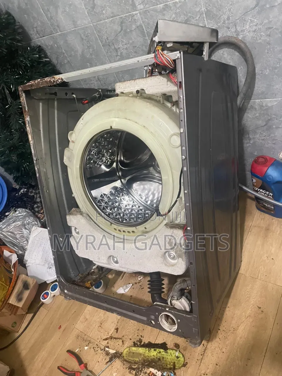 Completely Disassembled Front-Load Washing Machine
