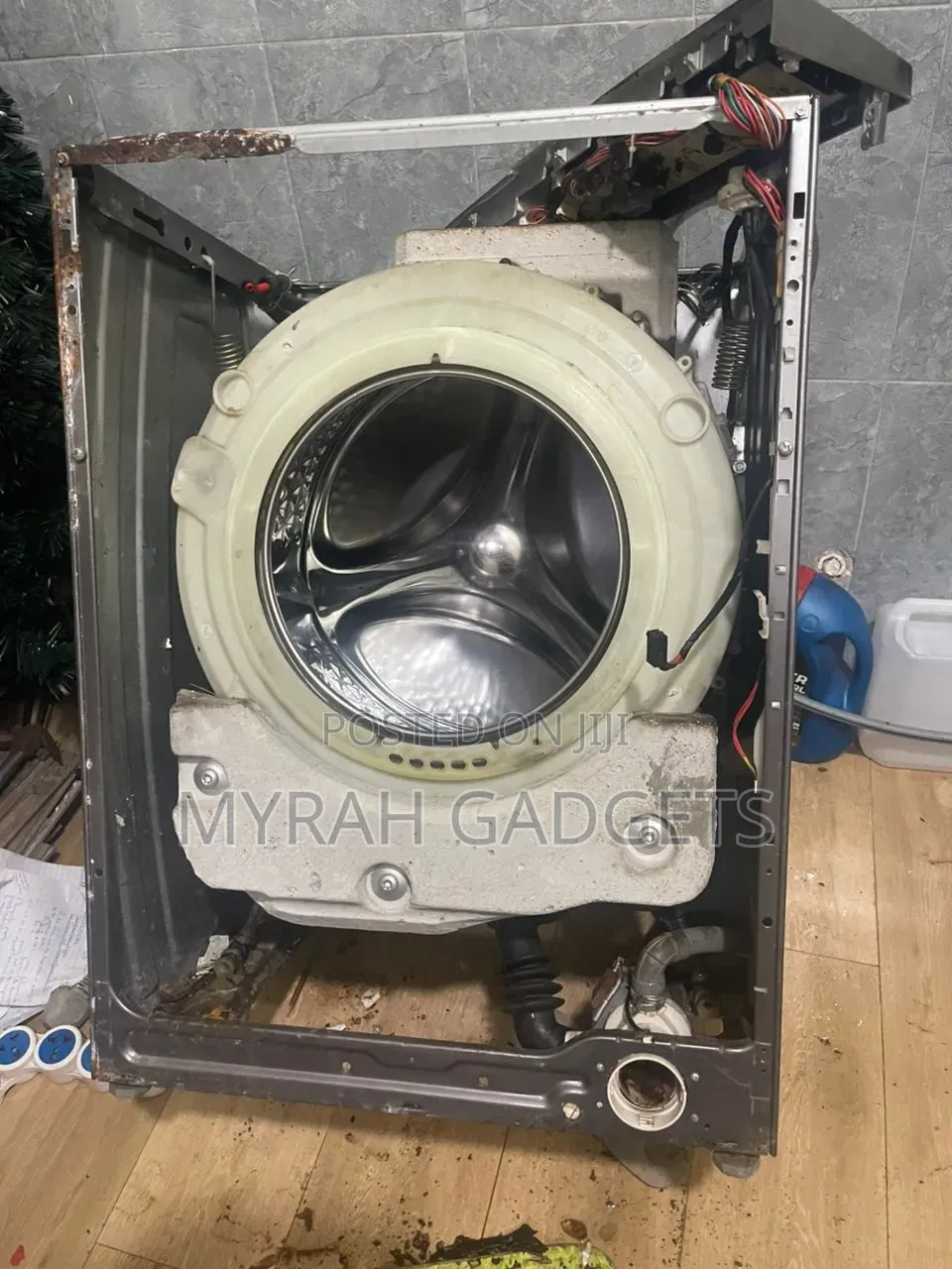 Completely Disassembled Front-Load Washing Machine