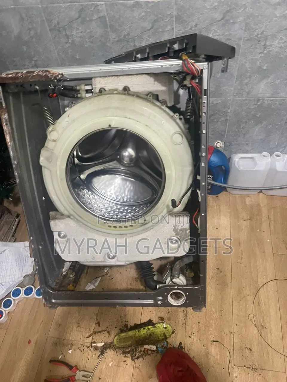 Completely Disassembled Front-Load Washing Machine