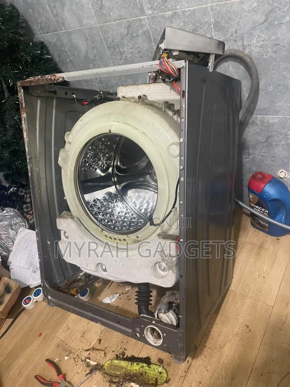 Completely Disassembled Front-Load Washing Machine