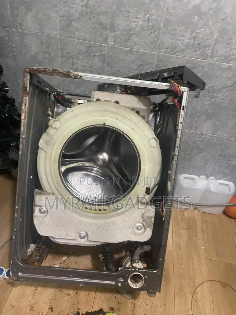 Completely Disassembled Front-Load Washing Machine