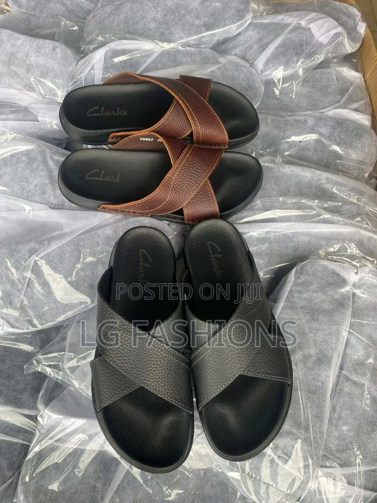 Clarks Cross Leather Open Shoes